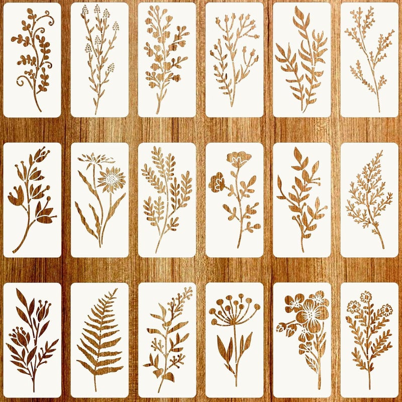 Jeffdad Stencils for Painting on Wood, Reusable Flower Stencils Painting Crafts Templates Drawing Stencil for Painting on Wood, Wall, Furniture(18) - Image 1